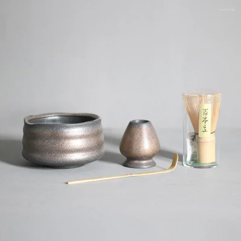 Ensembles de cités de thé à la main 5pcs / set kit japonais stand fouet nettoyer la maison traditionnelle outil de bol de bol facile accessoires cadeaux Cérémonie de scoop de thé matcha