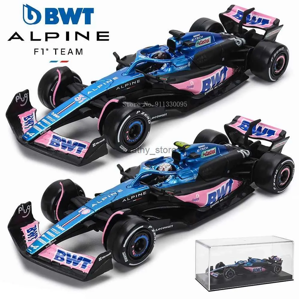 Electric/RC Car Bburago 1 43 F1 2023 10# Pierre Gasly Alpine F1 Team A523 #31 Esteban Ocon Alloy Car Die Cast Car Model Competition vehiclesL231223