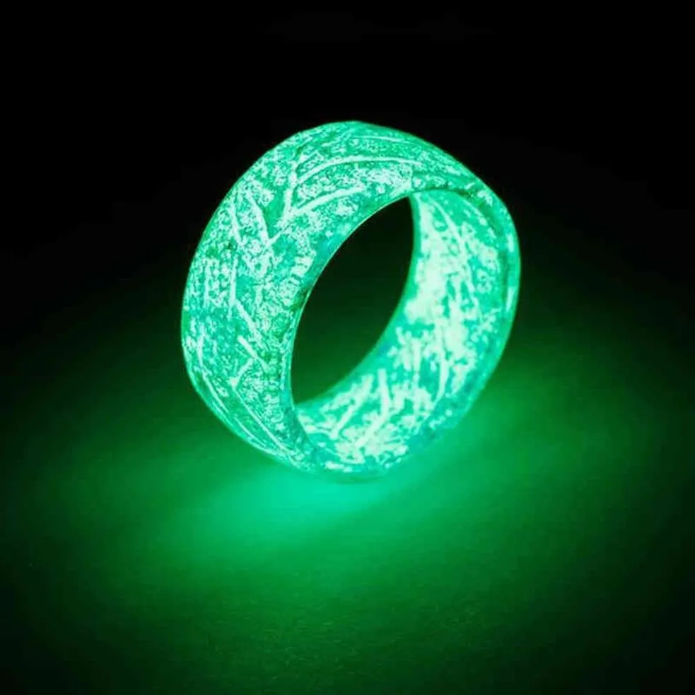 Anello luminoso bagliore che brilla nei gioielli scuri decorazione unisex per donne men247s