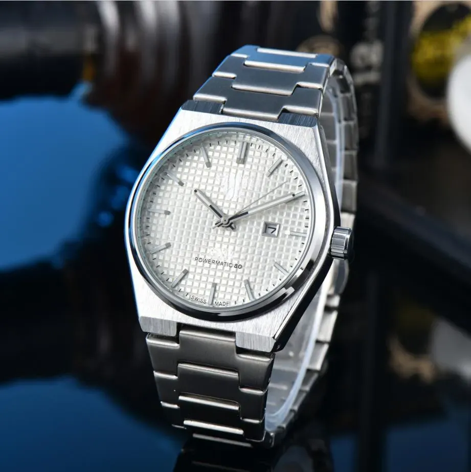 Relógios de pulseira de marca de moda Relógios masculinos Quartzo de qualidade Assista a pulseira de pulseira Classics de cinta de aço 1853 Prx PowerMatic 80 Relógios Bracelete High Gifts