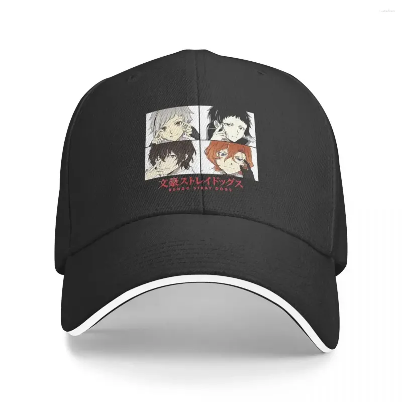 Berets Bungou Stray Dogs Baseball Cap Casual Ranpo Dazai Sandwich Caps Unisex Style Adjustable Sun Fishing