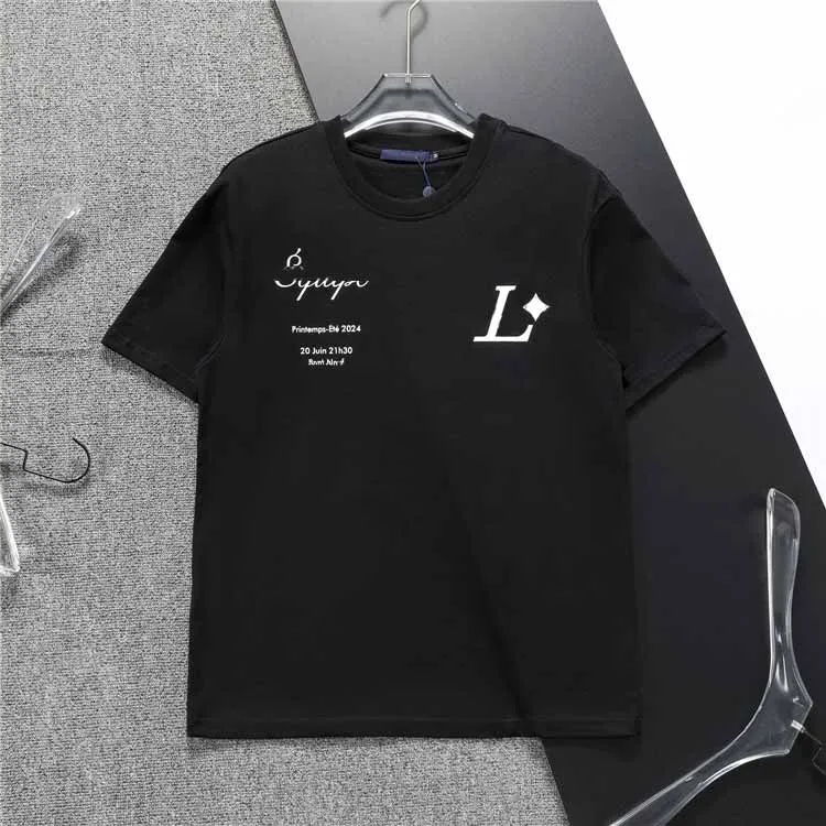 Summer Luxurys Womens Mens T-shirts Designers Clothing Loose Tees Tops Man Casual Street Graffitipattern Shirt Sweatshirt Kort ärm T-skjortor Svartvit