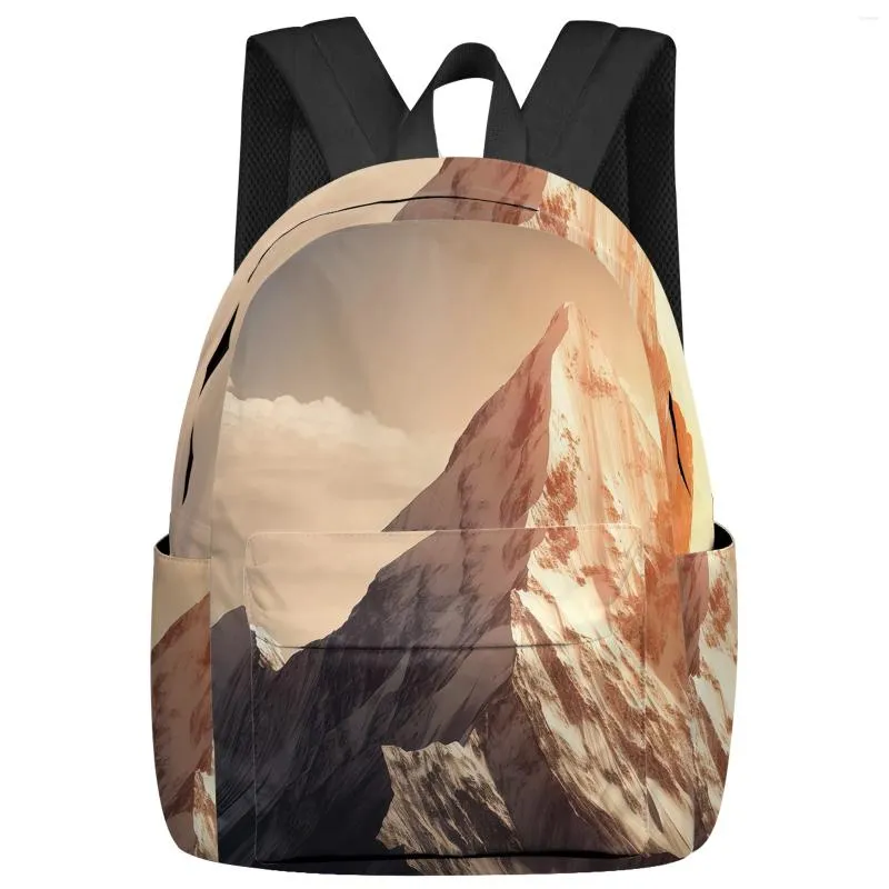 Backpack Alpine Mountain Sky Clouds Student School Bags Laptop Custom For Men Women Female Travel Mochila