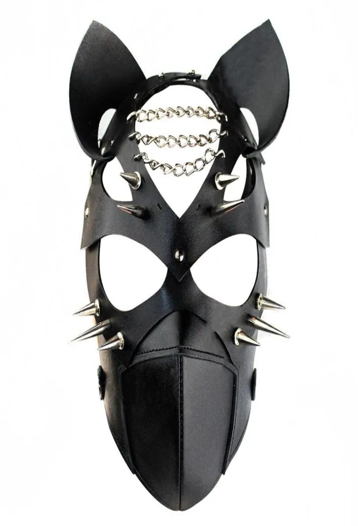 Fetish Leather Mask For Men And Women Adjustable Cosplay Unisex Bdsm Bondage Belt Restraints Slave Masks Couples T L1 2107223789868