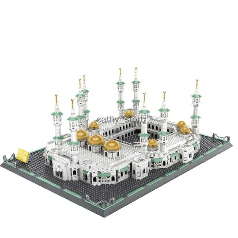 سلسلة العمارة سلسلة Mosque Great Mosque of Mecca Model Building Bricks Classic Assembly Set Toys Toys Giftsl231223