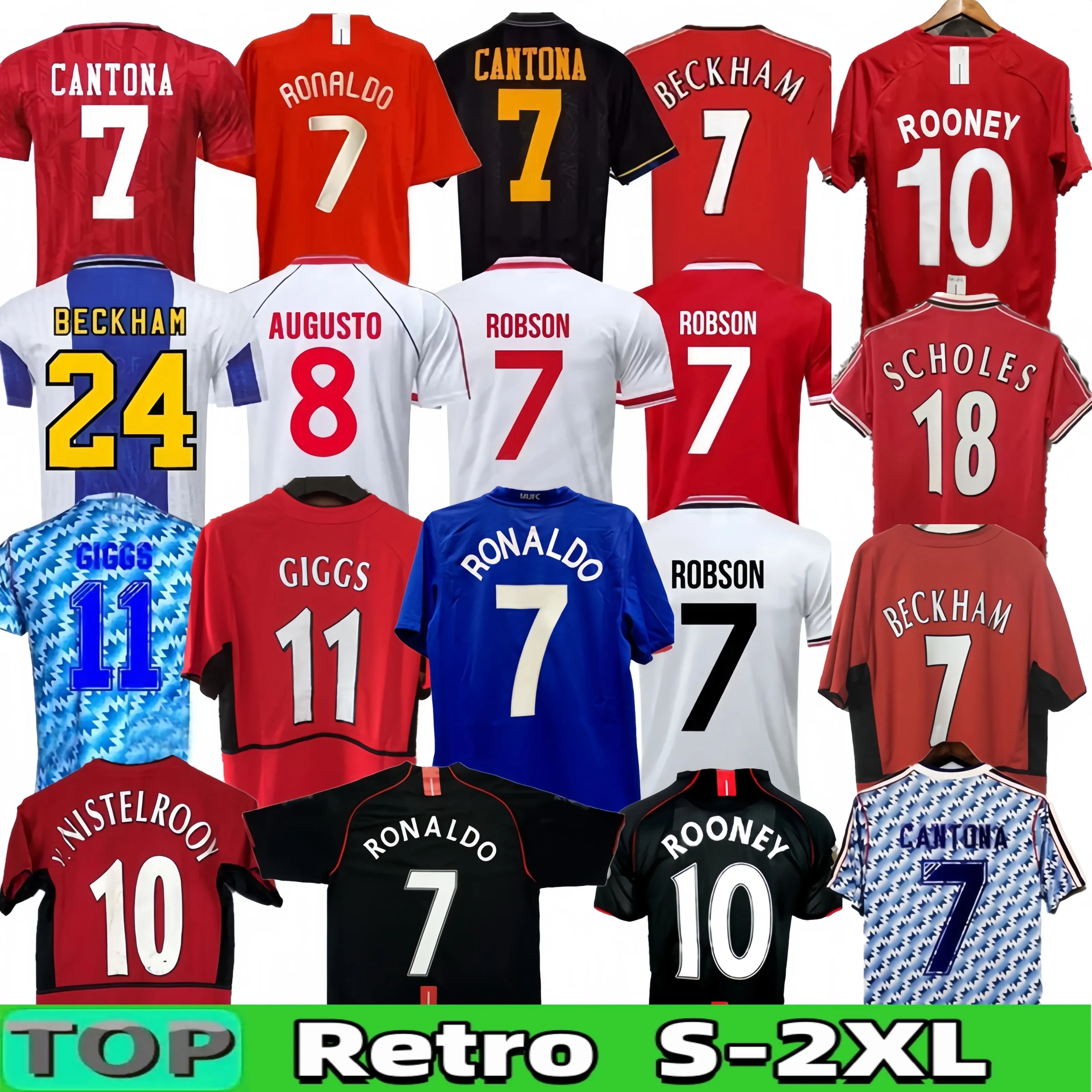 07 08 98 99 Retro Final Home Away Soccer Jersey 90 92 96 1994 1996 1998 Beckham Cantona Keane Scholes Giggs Rooney Solskjaer Jerseys S-2xl