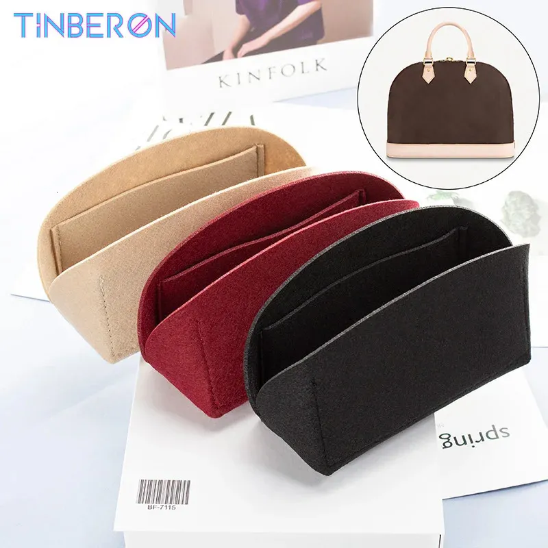 TINBERON Past op Shell-tassen Binnentas Insert Organizer Reistas Make-up Handtas Opbergtas voering Vilten doek Dames Cosmetische tassen 231222