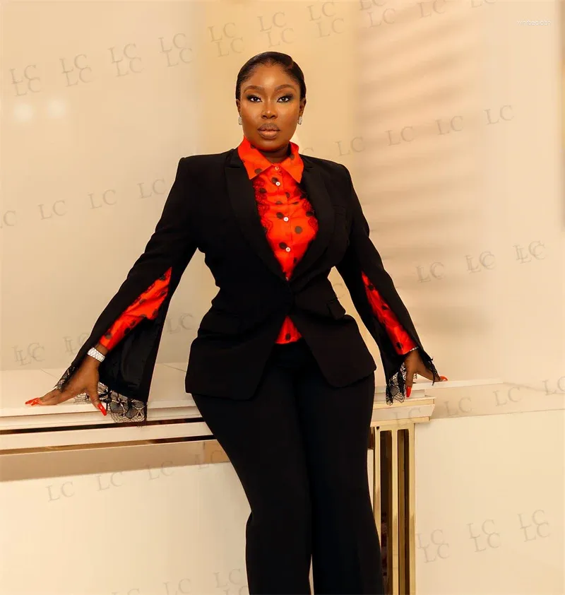 Womens Two Piece Pants Stylish Black Women Suits 2 Blazer One Button Lace  Peaked Lapel Party Tuxedo Formal Slim Fit Plus Size Tailored 2024 from  whitecloth, $83.59