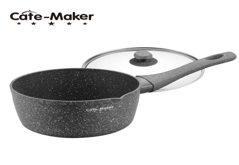 Cate Maker Marble Stone Nonstick Sos Sos Mleka z pokrywą garnka 201235876805