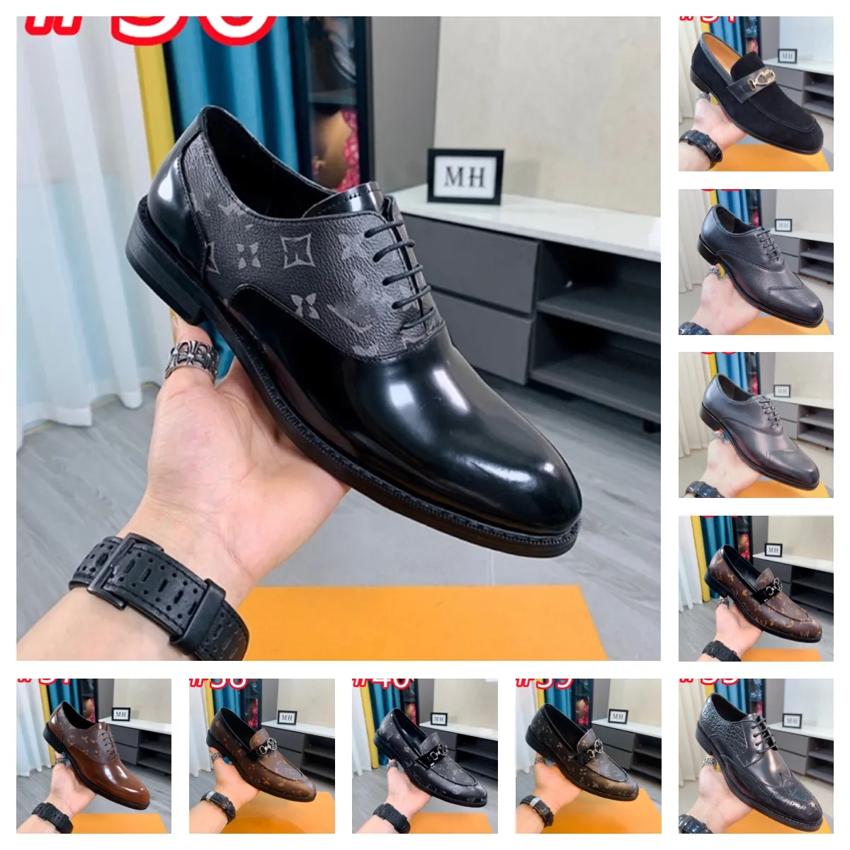 Scarpe in pelle di oxford da 40 model Scarpe in pelle di Oxford Uomini Designer formale traspirante scarpe da design maschio Office Fare di nozze calzature Mocassin Homme