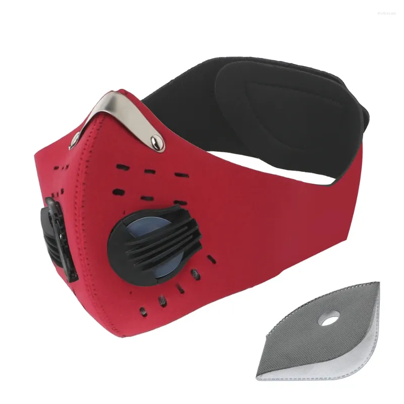 Caschi motociclistici Maschera per ciclo protettivo Maschera sportiva Maschera per la faccia di bici con maschere anti-inquinamento da filtro attivo in carbonio