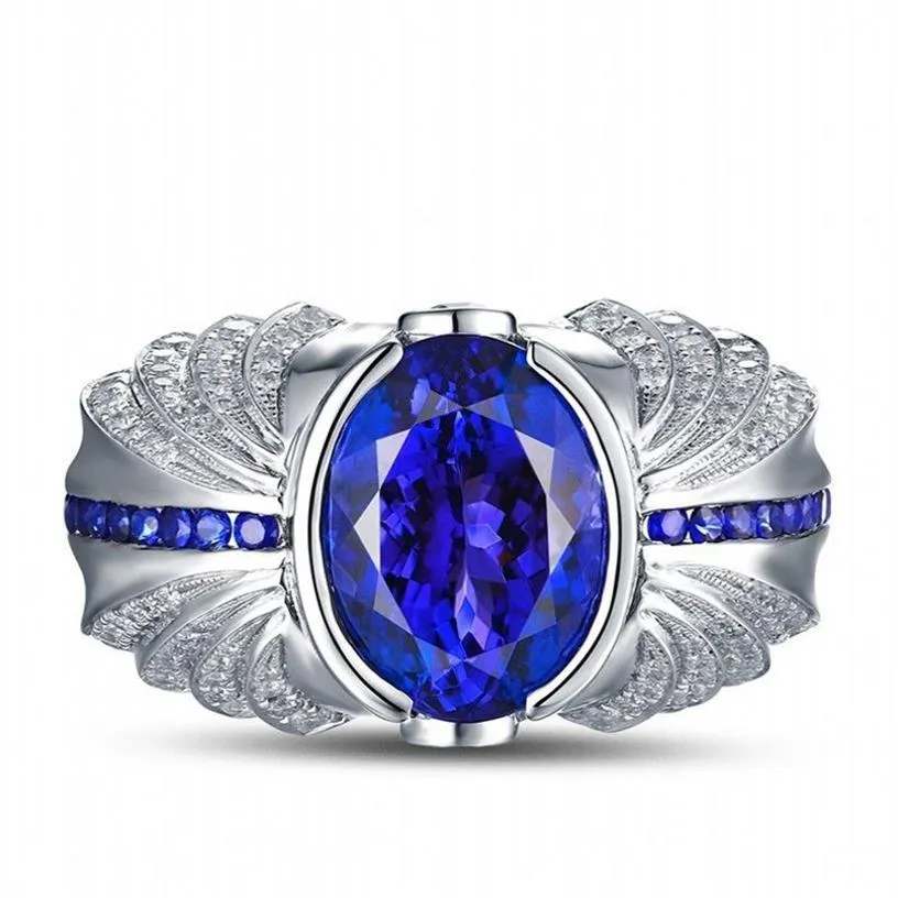 فيكتوريا ويك العلامة التجارية المصنوعة يدويًا مجوهرات الفيروز 4CT SAPPHIRE CZ Diamond 925 Sterling Silver Wedding Band Ring Gift with Box269M