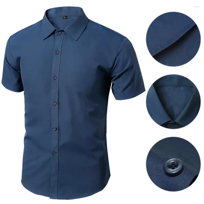 Camisas casuais masculinas Top Top Smoot Slim Fit Solid Color Men camisa para homens para encontrar