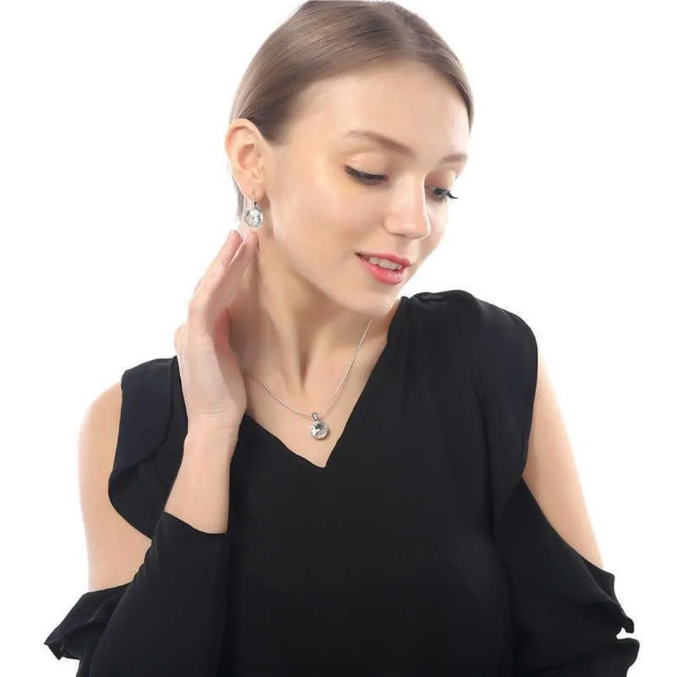 Malanda Marke Bunte runde Bella Crystal Stud Ohrringe für Frauenkristalle aus Swarovski Mode Ohrringe Hochzeit Schmuck New H1241C