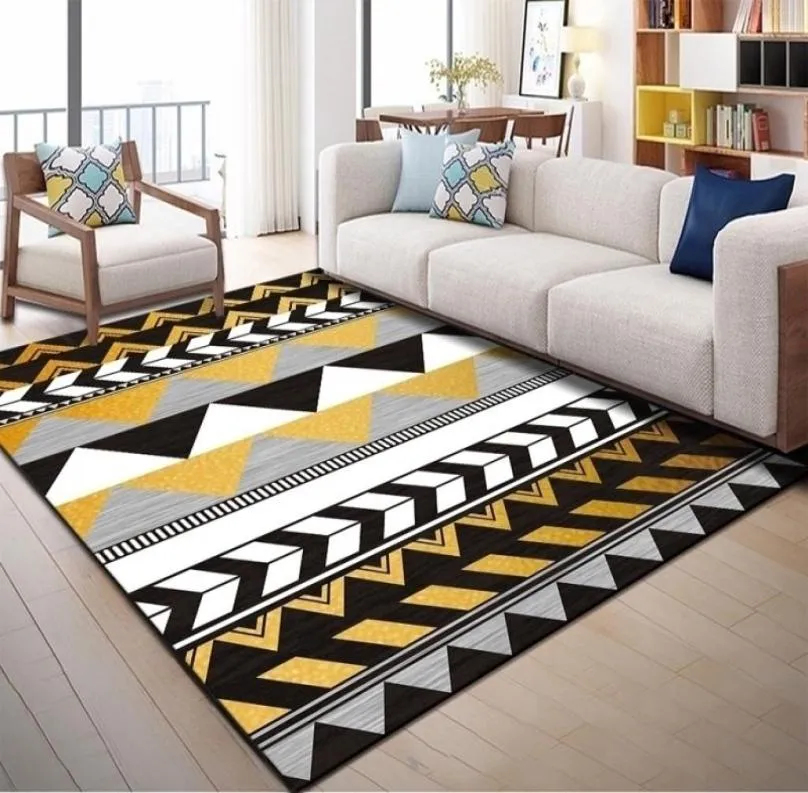 Tapis européens géométriques imprimés de grande taille tapis pour le salon décor de chambre à coucher tapis de plancher antidérapant tape de chevet 9796600