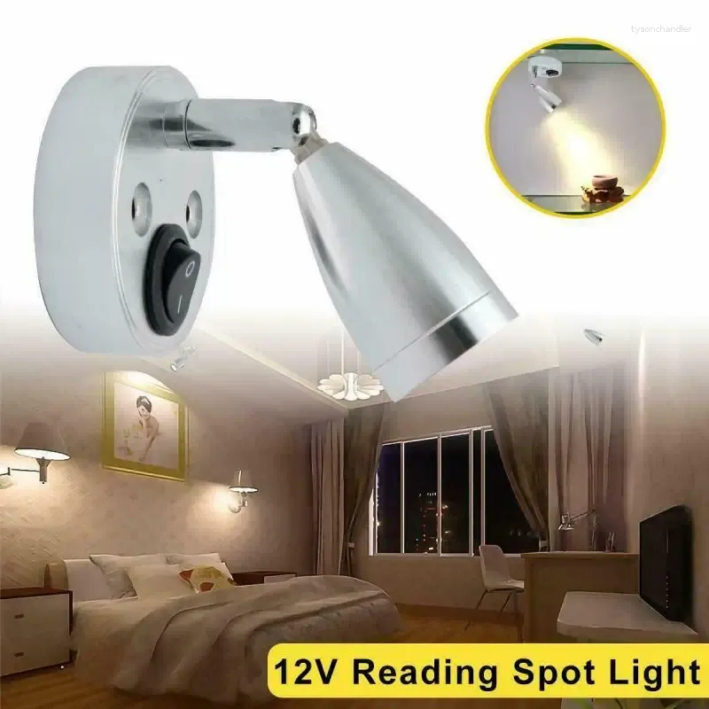 Duvar lambaları 3W 6000K Soğuk Beyaz LED Spot Okuma Işık RV Kamp Tekne Başucu Lambası Ev Römork İç Aydınlatma