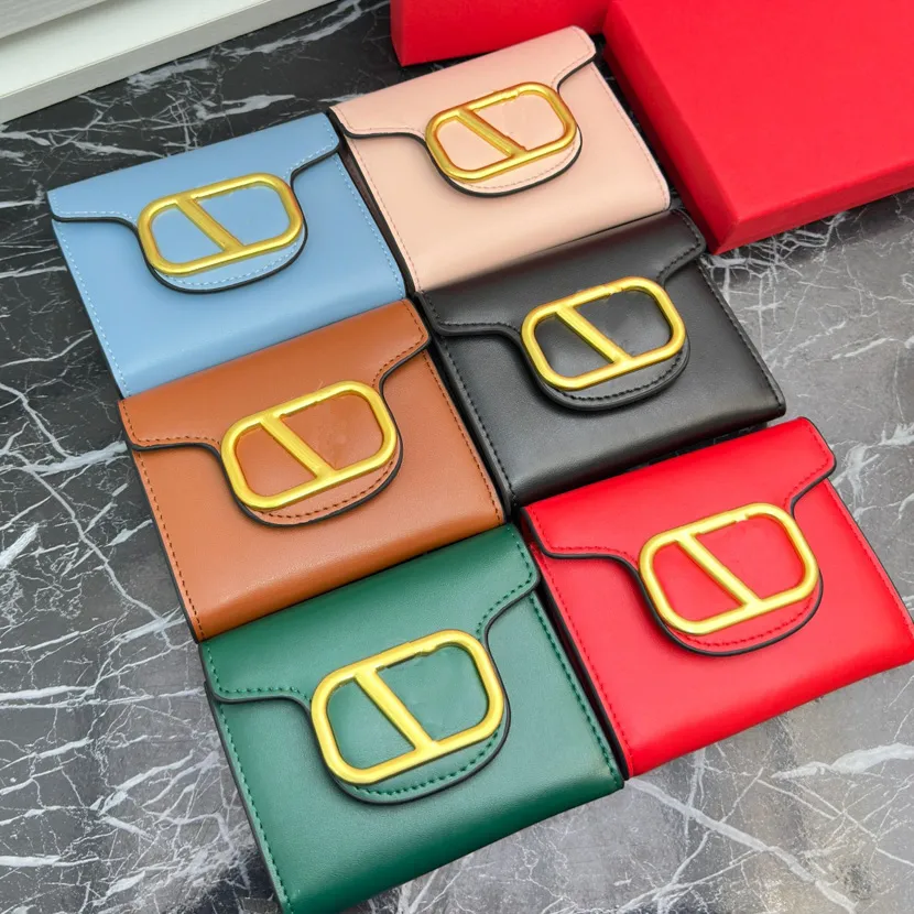 Multicolor Designer Ladies Leather Wallets Coin Designers Purses Credit Card Slot Mini Purse Zipper Wallet Coin Pouch with Id-card Holder