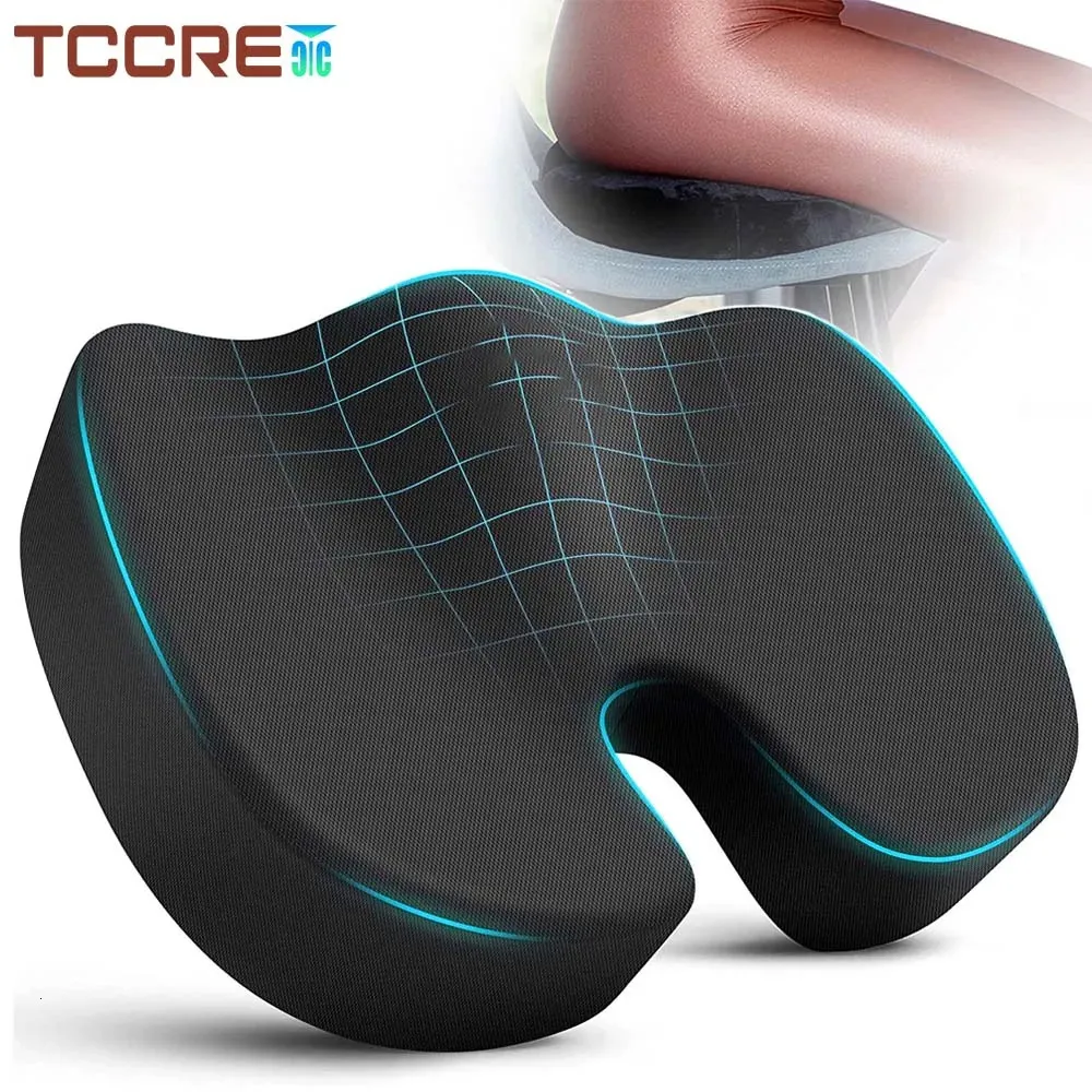 Travel Coccyx Seat Cushion Memory Foam UShaped Pillow for Chair Pad Car Office Hip Support Massage Orthopedic 231222