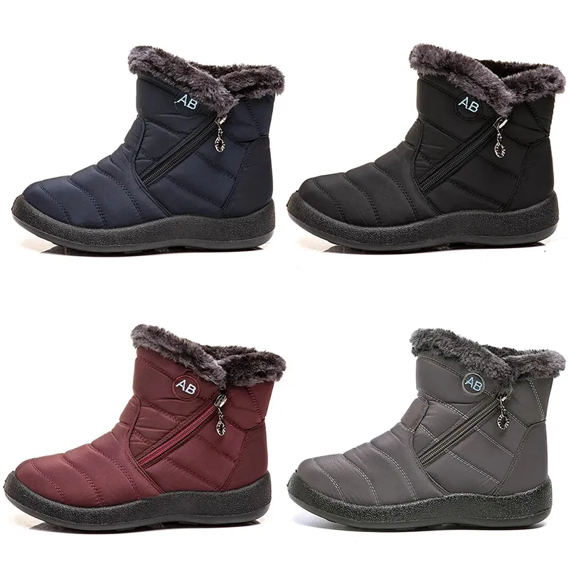 Stivali da neve da donna calda scarpe da donna in cotone leggero nero rosso grigio grigio inverno inverno stivali da ginnastica per sneaker sportive per esterni