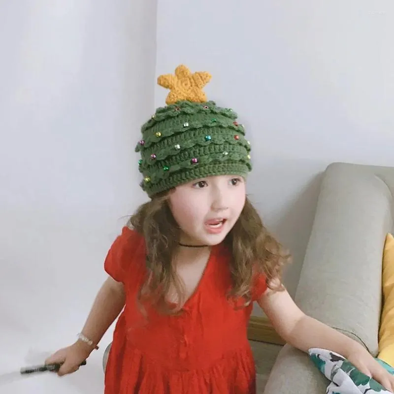 Bonnets bérets pour bébés chapeau tricoté de Noël pour enfants adultes au crochet