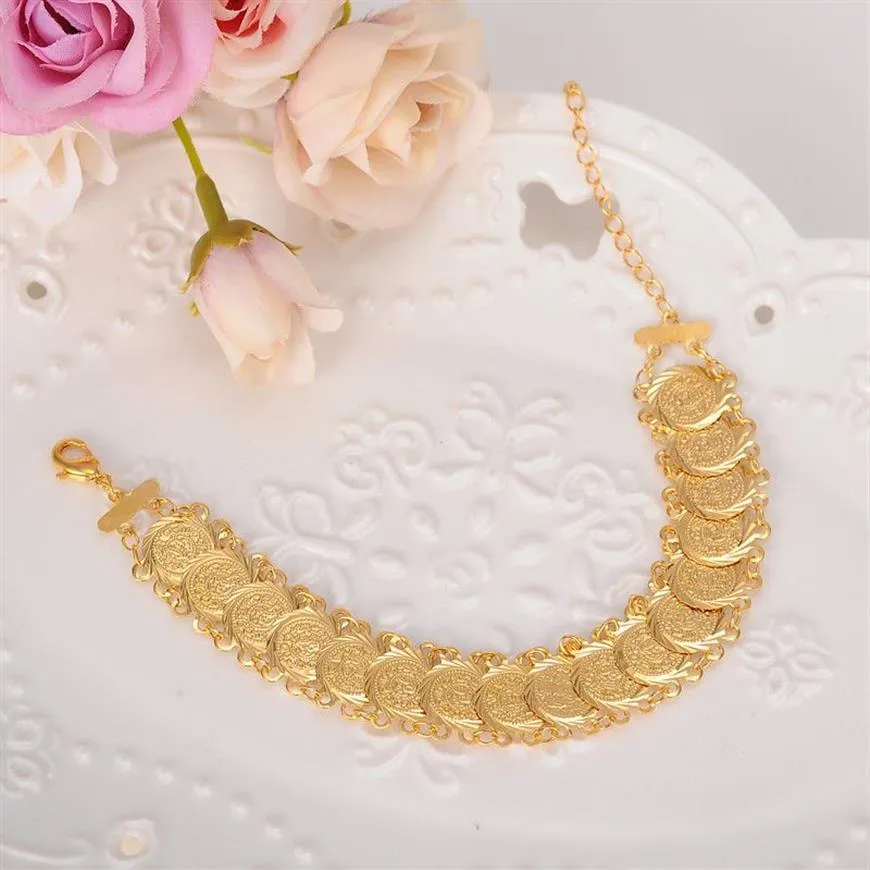 Sky Talent Bao Coin Bracciale 22k Gold GF Islamico Moneta musulmano Bracciale Arabo Women Men Country Arabo Gioielli Medio Oriente2879