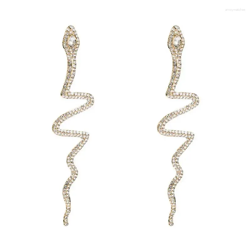 Boucles d'oreilles en pente longue serpent en cristal pavé serpent pour les femmes 2023 boutique bijoux magnifique bijoux de fête de soirée en gros