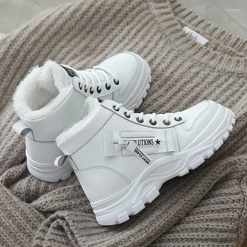 Сапоги Women Winter Fashion Chunky Sneakers повседневные плюс платформа Bottes теплые плюшевые туфли Botas de Mujer