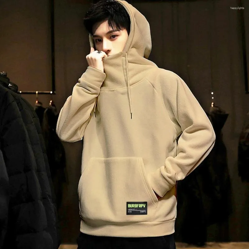 Heren Hoodies Men Herfst Winter Hoodie Turtleneck Plush mannelijk Sweatshirt Hip Hop Wind Breakher Streetwear Oversized kleding