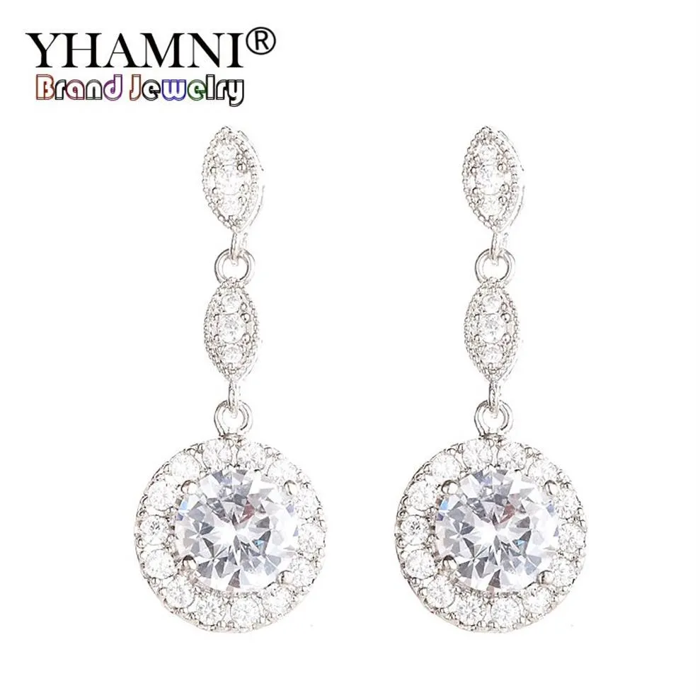 Yhamni New Fashion Cumbic Zirconia Généreuse 925 Boucles d'oreilles en cristal en argent sterling élégant pour femmes Gift ED0135233Z