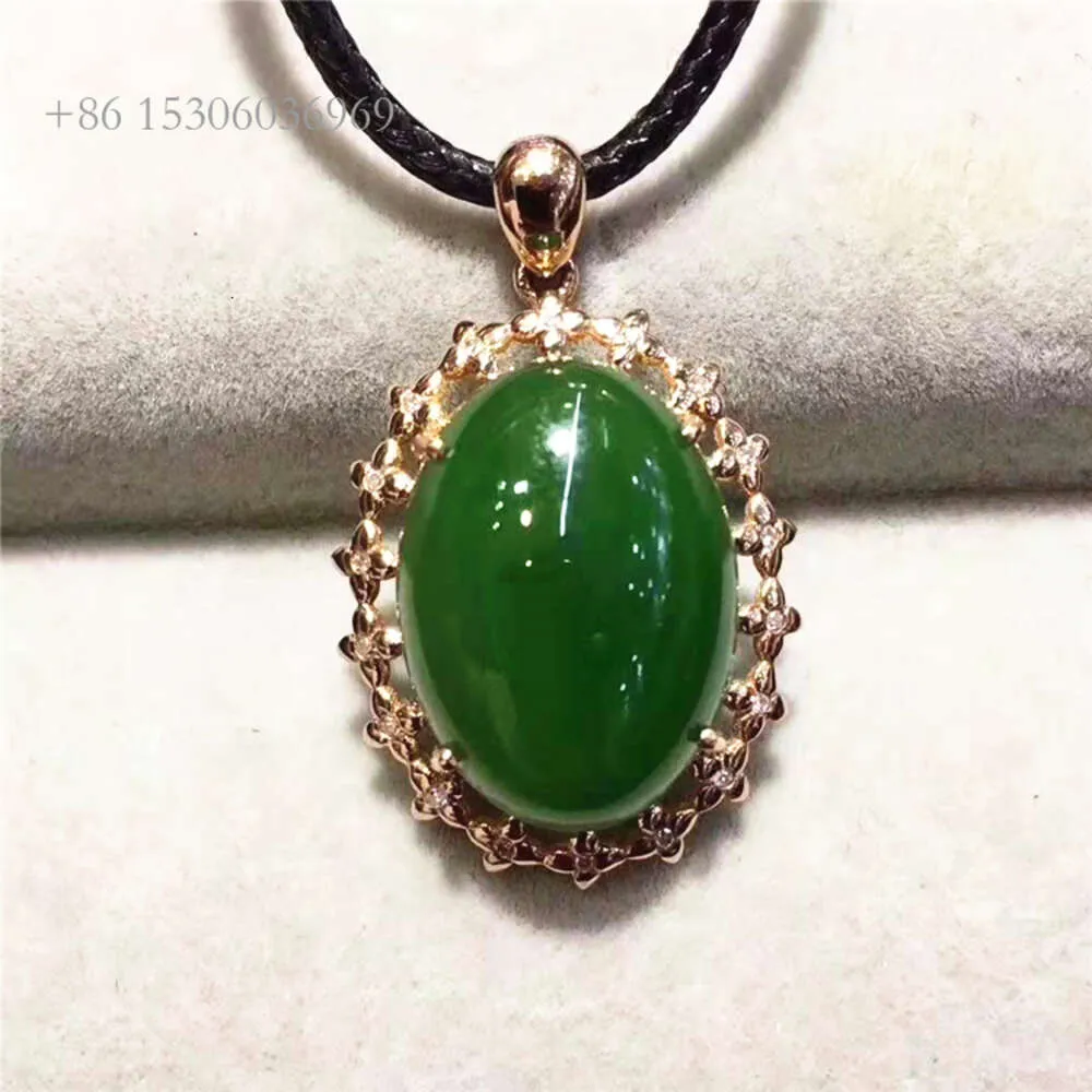 Vintage Women Gemstone Wholesale Gold Spinach vert naturel naturel HETIAN JASPER CHARM JADE PENDANT