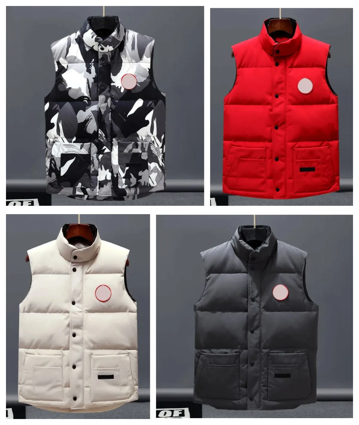 Męska kamizelka puffer gilet mensdesigner kamizelka zimowa kamizelka moda trend para płaszcza kamizelki materiał piórkowy luz luźny płaszcz grafit szary czarno -biały niebieski l5