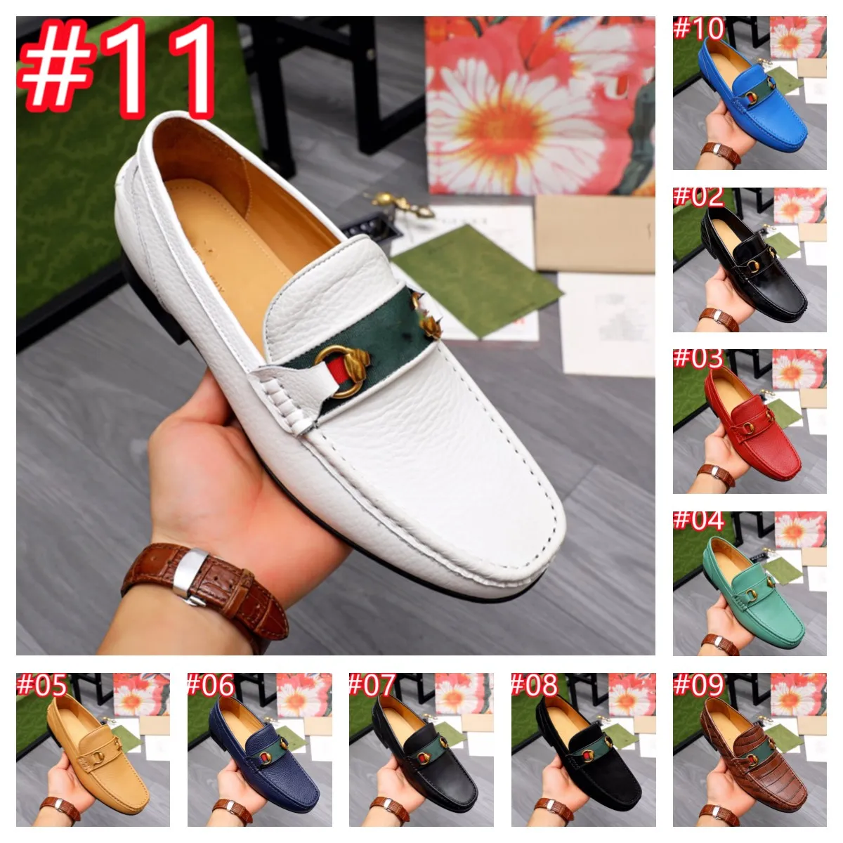 11Model British Shoes Men Formal Loafers Men Office Shoes Coiffeur Leather Shoes Men Classic Black Wedding Dress Sepatu Slip On Pria