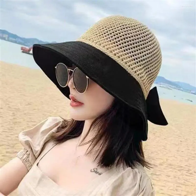 Cappelli larghi cappelli da sole cappello pieghevole floppy beach women summer UV proteggere il berretto da viaggio da viaggio la donna pescatore