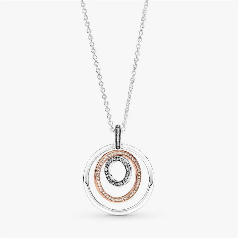 Nouvelle arrivée 100% 925 argent sterling en argent bicolore à deux tons collier de mode bijoux de mode pour les femmes GIED301F