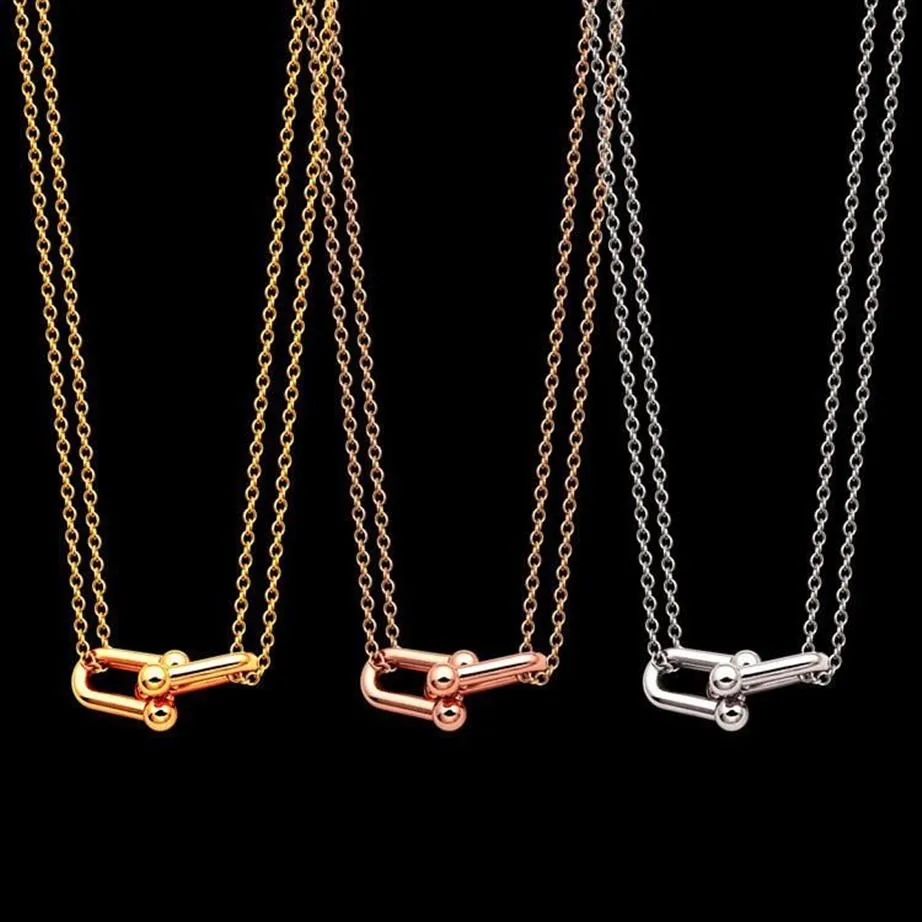 Colliers pendants en acier titane 18k placage en or