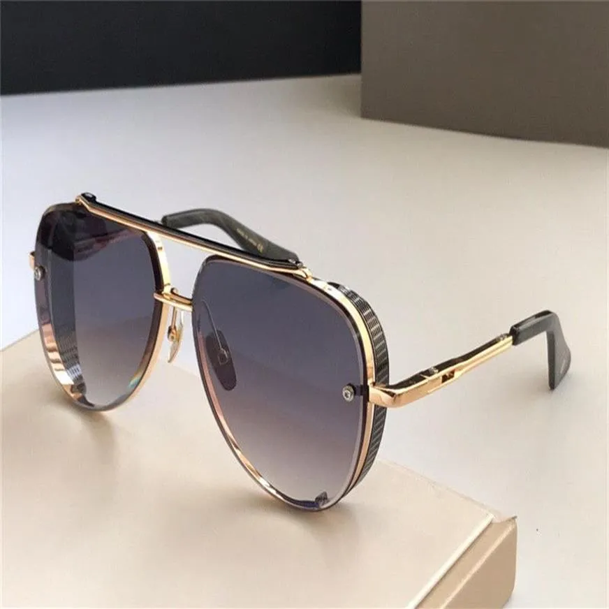 Nouvelles lunettes de soleil populaires en édition limitée huit hommes Design K Gold Retro Pilots Frame Crystal Cutting Lens Top Quality2474