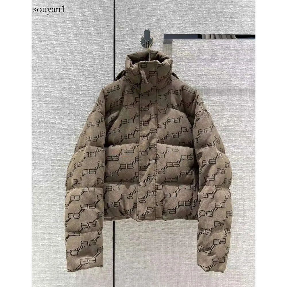 Runway Down Parkas 2022 New Autumn Winter Hooded Panelled Print Women's Coats Designer Brand Same Style Outerwear 1004-2