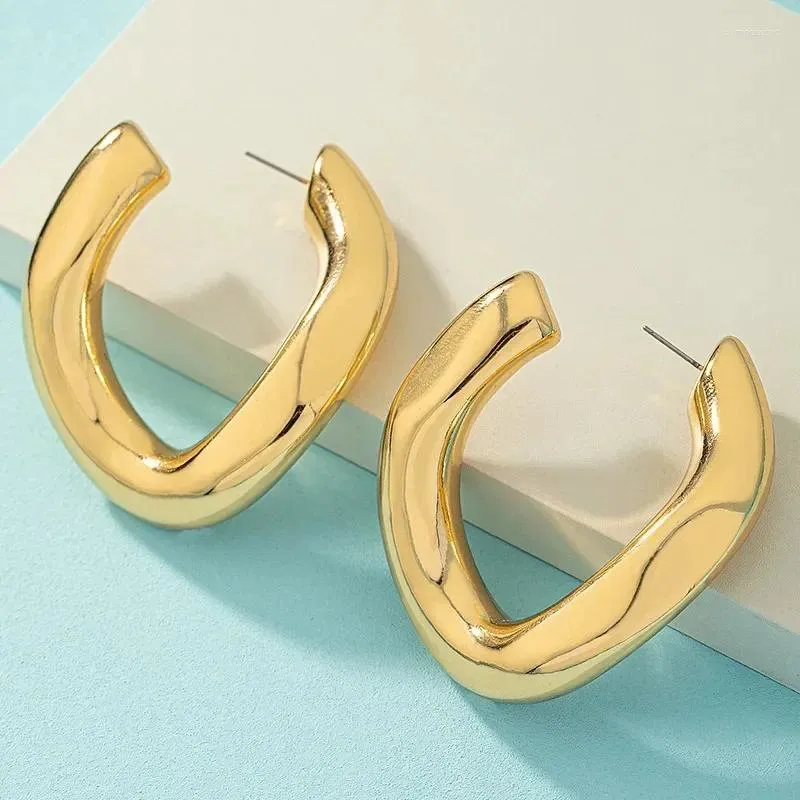 Brincos de argolas simples geométricas irregulares para mulheres Party OL Holiday Gift Fashion Jewelry Ear Accessories De035