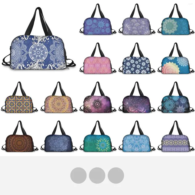 Duffel Bags Style hoogwaardige polyester reistas Mandala Patroon Hoogcapaciteit opvouwbare ontwerp Fit gaat uit naar reisexcursie