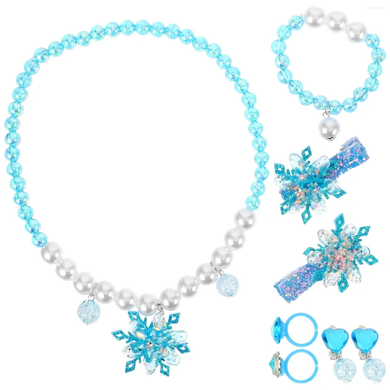 Серьги ожерелья устанавливают ювелирные ювелирные изделия детские аксессуары для волос для девочек