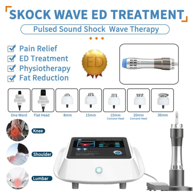 Máquina adelgazante Dolor de rodilla de rodilla Máquina de alivio Equipo de terapia de ondas de choque Choque de ondas Físicas acústicas para