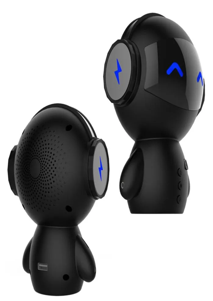 Przenośny mini robot w kształcie 3 w 1 wielofunkcyjny głośnik Bluetooth z obsługą zasilania banku TF karta mp3 odtwarzacz Call Auxin5733726