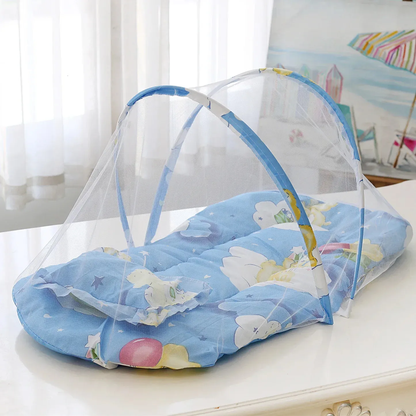 Mosquito per bambini Mosquito Portable Crib Poltible Crib Rete Polyester nato per estate da viaggio in tenda per bambini letti 231222 231222