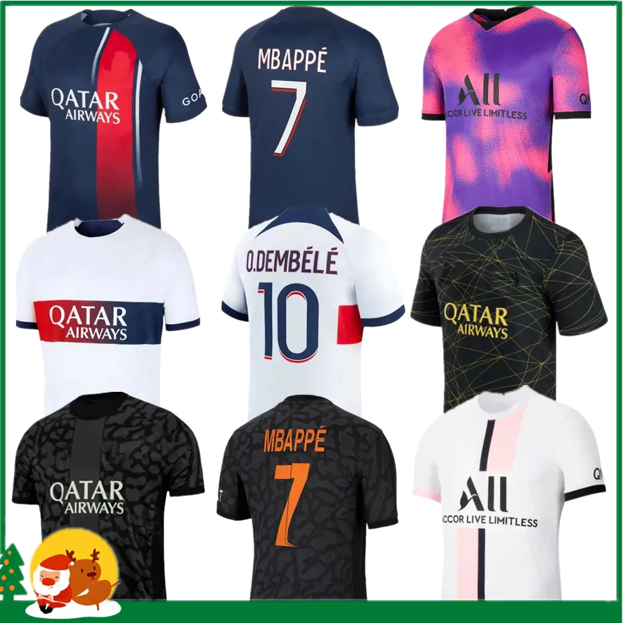 23 24 MbappeサッカージャージG.ramos O.Dembele Hakimi Fabian Draxler 2023 2024スポーツサッカーシャツM.Asensio Verratti Lee Kang