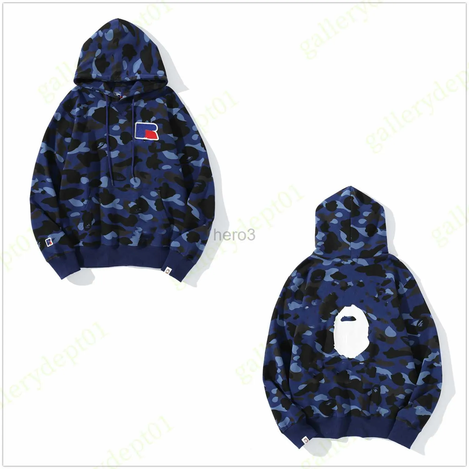 Sweat à capuche pour hommes Hoodies Hoodies Shark Femmes Pulpliers Hoodys Camouflage Glow Cloths Pure Coton Sweats Sweats Lumineux Princes surdimensionnées Crélées C 46R2