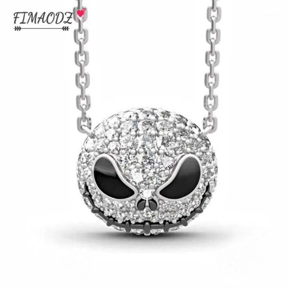 Fimaodz Fashion Jack Collier Skull Nightmare Avant Noël Chaîne de cristal punk collier gothique délicat Halloween Gift1225M