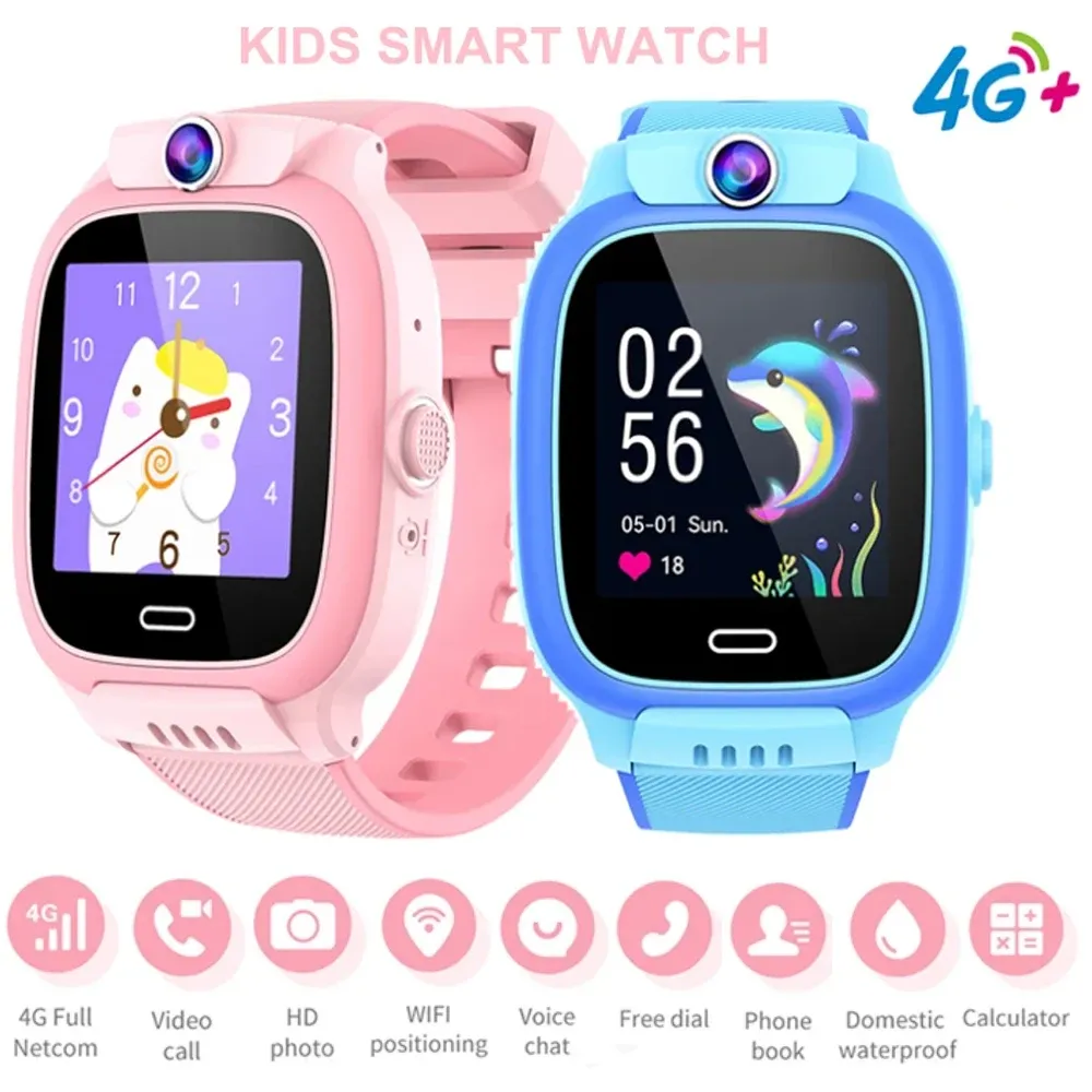 Y36 4G Kids Smart Watch SIM 카드 통화 음성 채팅 SOS GPS LBS WiFi 위치 카메라 알람 스마트 워치 소년 소녀 IOS Android 용 소녀