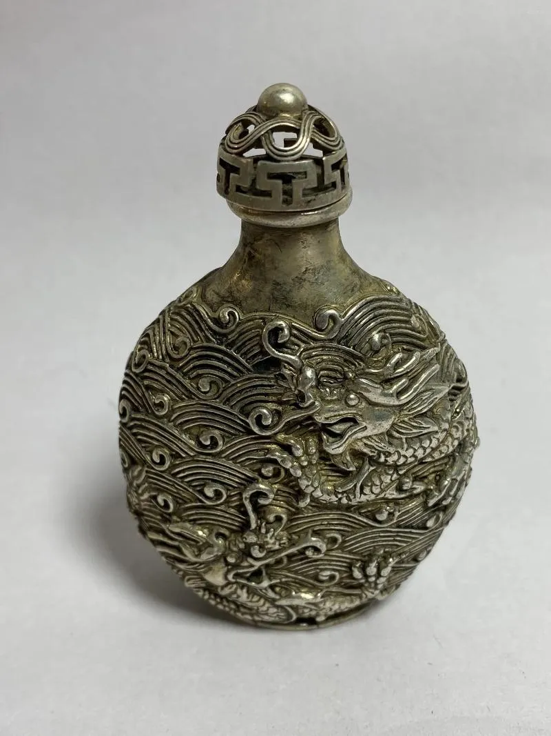 Бутылки ретро серебряный серебряный дракон плавают за бутылками для затухания дома украшения украшения