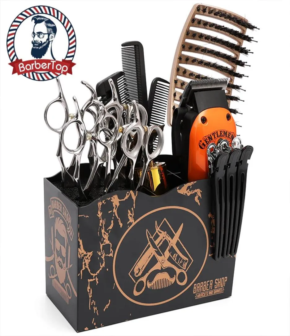 Barbertop Hairdressing Tools Storage Box Barber Scissors Comb Clips Holder Large Capacity Salon Accessories Rack Organizer 2207065936165