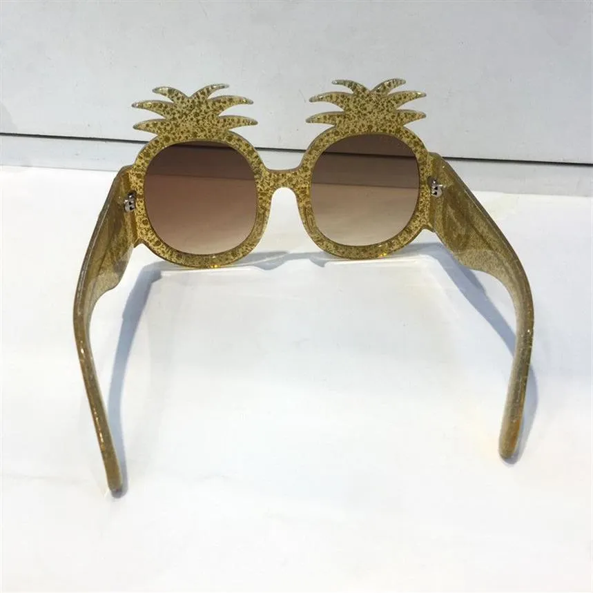 Cadre d'acétate en or entier avec cadre de créateur d'ananas pour les lunettes de soleil populaires Top Quality Fashion Summer Women Style2715